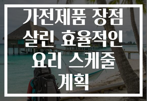 가전제품 장점 살린 효율적인 요리 스케줄 계획