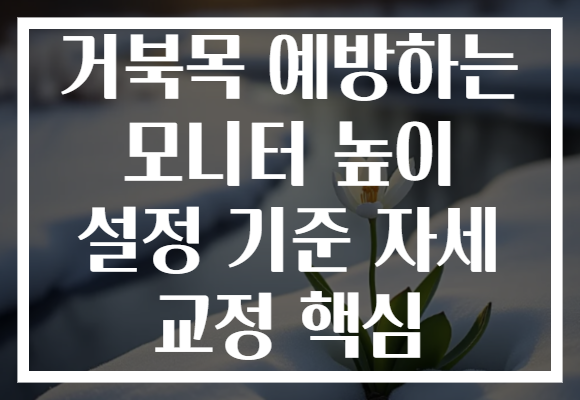 거북목 예방하는 모니터 높이 설정 기준 자세 교정 핵심