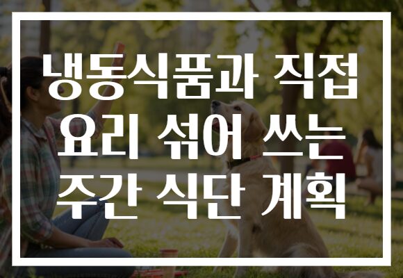 냉동식품과 직접 요리 섞어 쓰는 주간 식단 계획