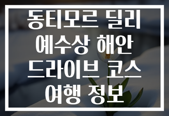 동티모르 딜리 예수상 해안 드라이브 코스 여행 정보