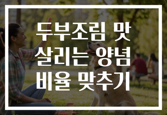 두부조림 맛 살리는 양념 비율 맞추기