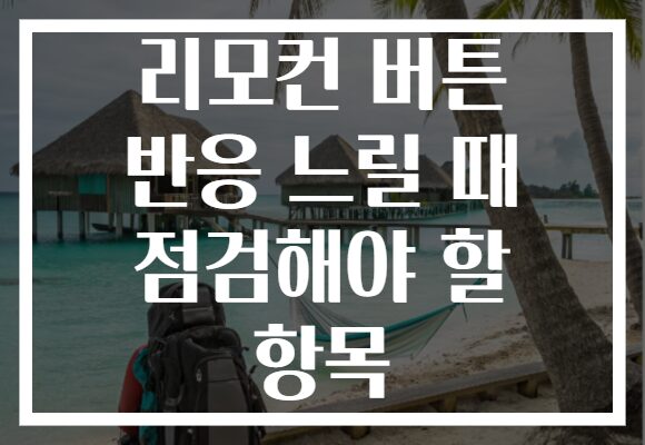 리모컨 버튼 반응 느릴 때 점검해야 할 항목