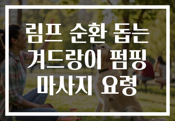 림프 순환 돕는 겨드랑이 펌핑 마사지 요령