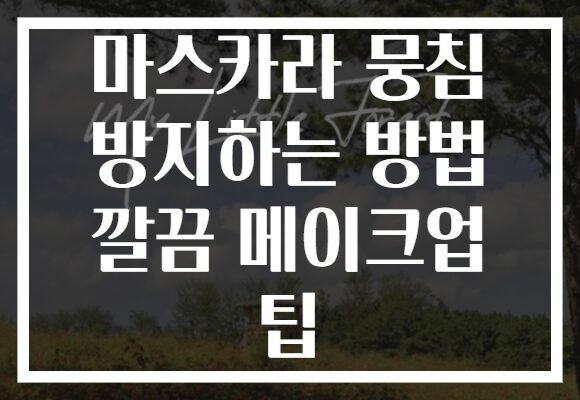 마스카라 뭉침 방지하는 방법 깔끔 메이크업 팁