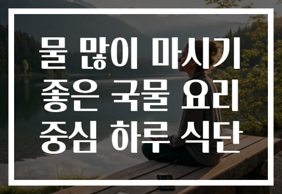물 많이 마시기 좋은 국물 요리 중심 하루 식단
