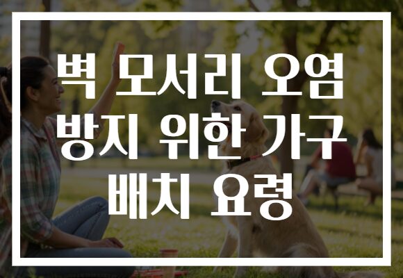 벽 모서리 오염 방지 위한 가구 배치 요령