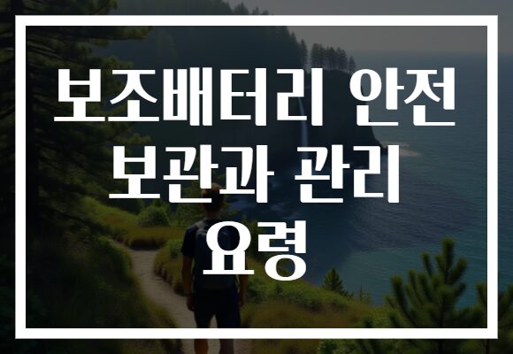 보조배터리 안전 보관과 관리 요령