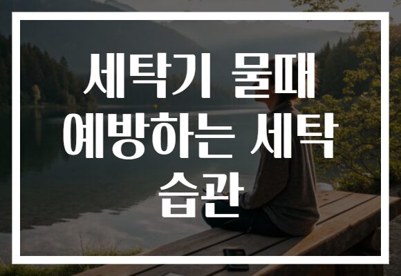 세탁기 물때 예방하는 세탁 습관