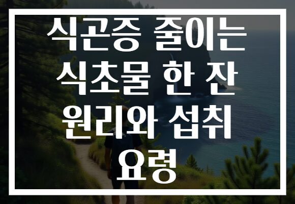 식곤증 줄이는 식초물 한 잔 원리와 섭취 요령
