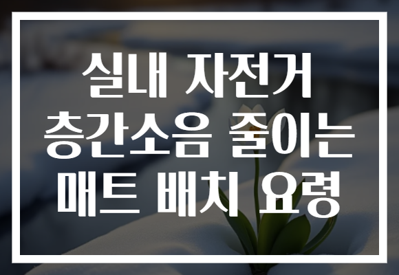 실내 자전거 층간소음 줄이는 매트 배치 요령