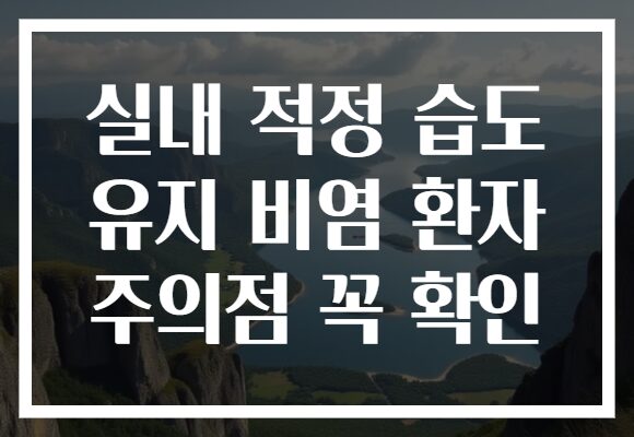 실내 적정 습도 유지 비염 환자 주의점 꼭 확인