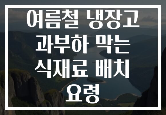 여름철 냉장고 과부하 막는 식재료 배치 요령