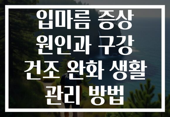 입마름 증상 원인과 구강 건조 완화 생활 관리 방법