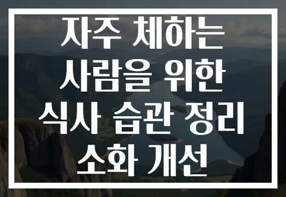 자주 체하는 사람을 위한 식사 습관 정리 소화 개선