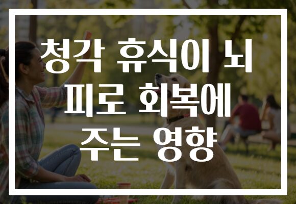 청각 휴식이 뇌 피로 회복에 주는 영향