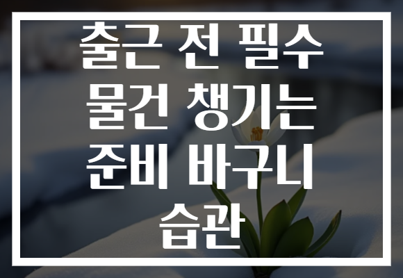 출근 전 필수 물건 챙기는 준비 바구니 습관