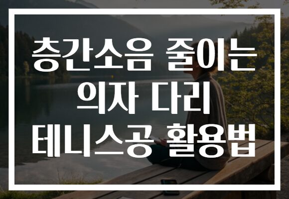 층간소음 줄이는 의자 다리 테니스공 활용법