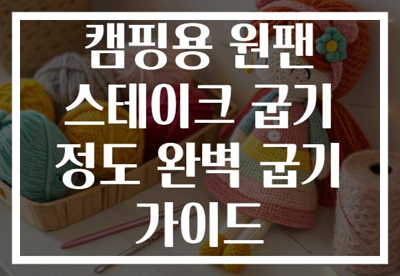 캠핑용 원팬 스테이크 굽기 정도 완벽 굽기 가이드
