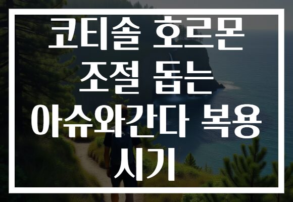 코티솔 호르몬 조절 돕는 아슈와간다 복용 시기