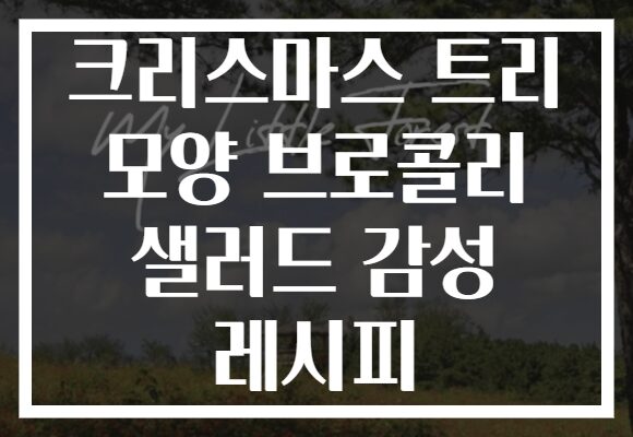 크리스마스 트리 모양 브로콜리 샐러드 감성 레시피