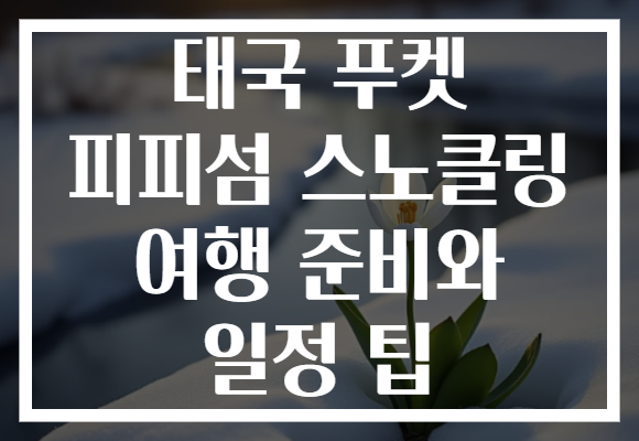 태국 푸켓 피피섬 스노클링 여행 준비와 일정 팁
