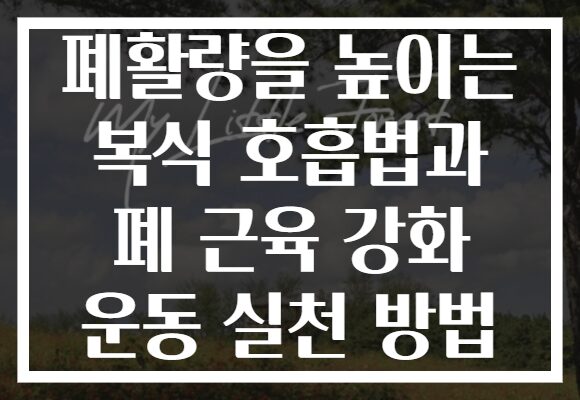 폐활량을 높이는 복식 호흡법과 폐 근육 강화 운동 실천 방법