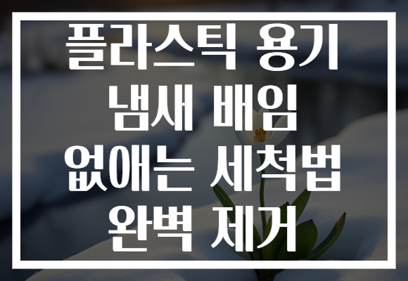 플라스틱 용기 냄새 배임 없애는 세척법 완벽 제거