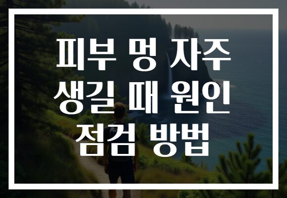 피부 멍 자주 생길 때 원인 점검 방법