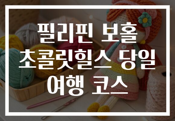필리핀 보홀 초콜릿힐스 당일 여행 코스