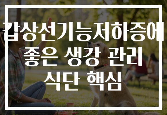 갑상선기능저하증에 좋은 생강 관리 식단 핵심