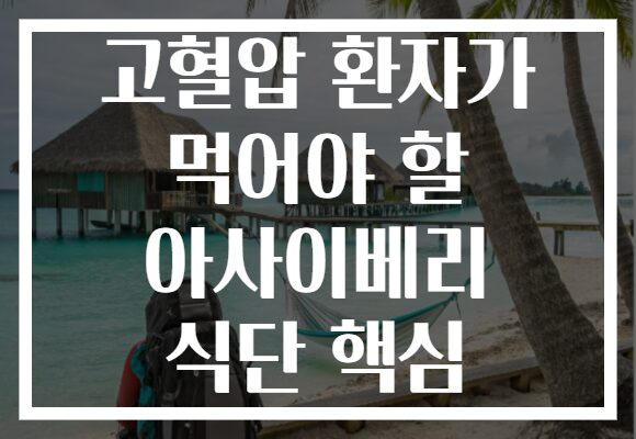 고혈압 환자가 먹어야 할 아사이베리 식단 핵심