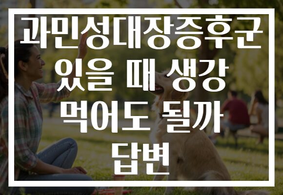과민성대장증후군 있을 때 생강 먹어도 될까 답변