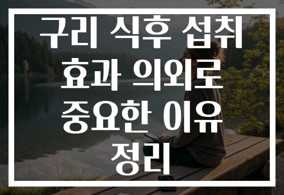 구리 식후 섭취 효과 의외로 중요한 이유 정리