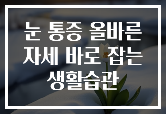 눈 통증 올바른 자세 바로 잡는 생활습관