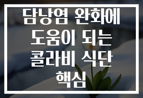 담낭염 완화에 도움이 되는 콜라비 식단 핵심