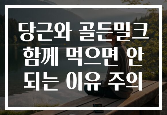 당근와 골든밀크 함께 먹으면 안 되는 이유 주의
