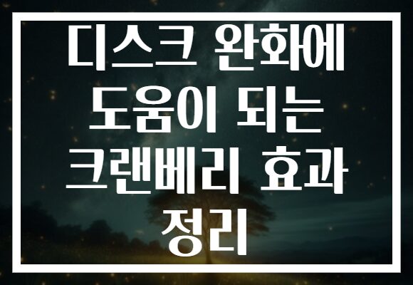 디스크 완화에 도움이 되는 크랜베리 효과 정리