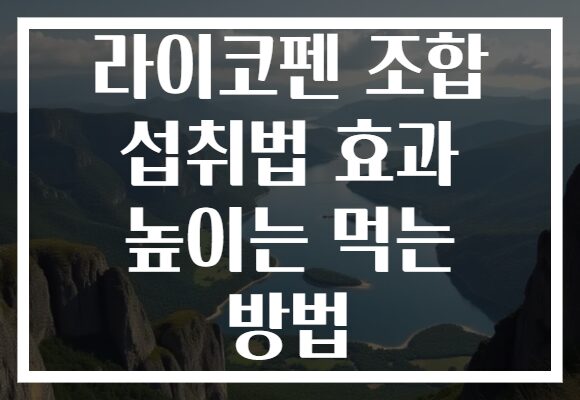 라이코펜 조합 섭취법 효과 높이는 먹는 방법