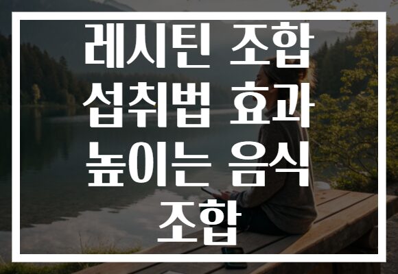 레시틴 조합 섭취법 효과 높이는 음식 조합