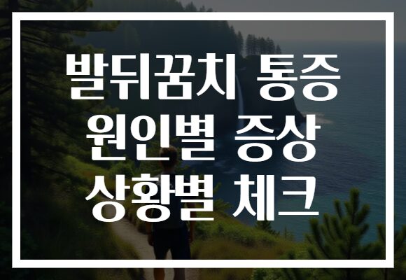 발뒤꿈치 통증 원인별 증상 상황별 체크