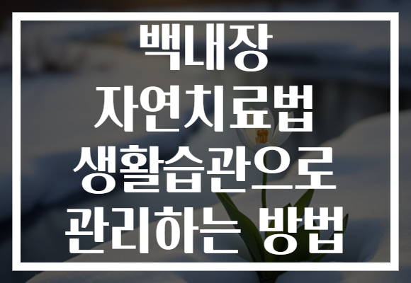 백내장 자연치료법 생활습관으로 관리하는 방법