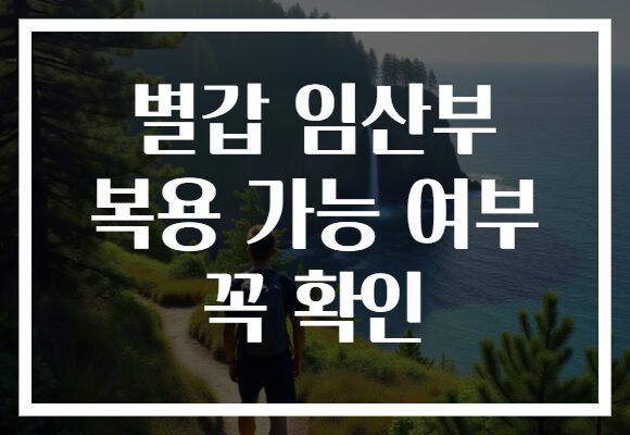 별갑 임산부 복용 가능 여부 꼭 확인