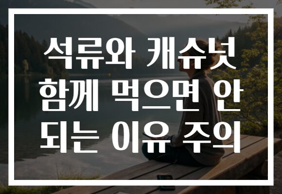 석류와 캐슈넛 함께 먹으면 안 되는 이유 주의