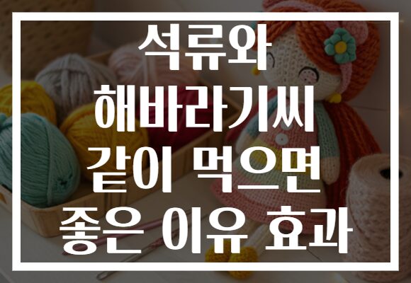 석류와 해바라기씨 같이 먹으면 좋은 이유 효과