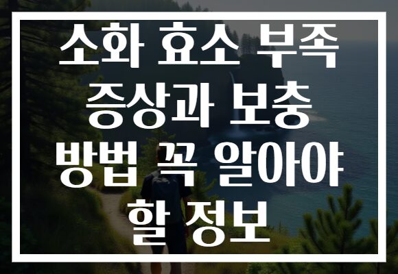 소화 효소 부족 증상과 보충 방법 꼭 알아야 할 정보