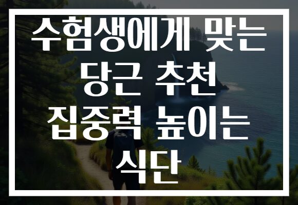 수험생에게 맞는 당근 추천 집중력 높이는 식단
