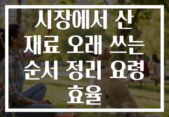 시장에서 산 재료 오래 쓰는 순서 정리 요령 효율