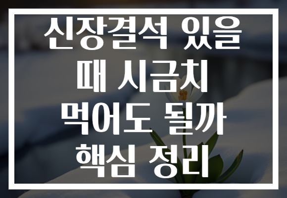 신장결석 있을 때 시금치 먹어도 될까 핵심 정리