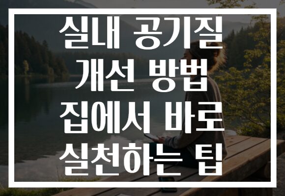 실내 공기질 개선 방법 집에서 바로 실천하는 팁