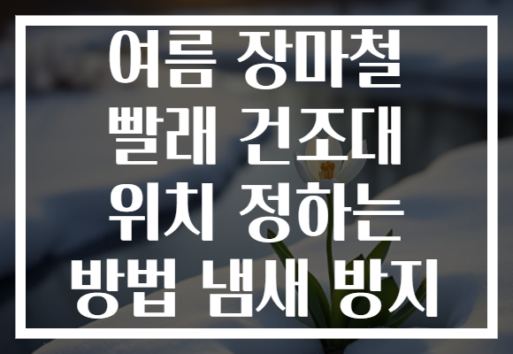 여름 장마철 빨래 건조대 위치 정하는 방법 냄새 방지